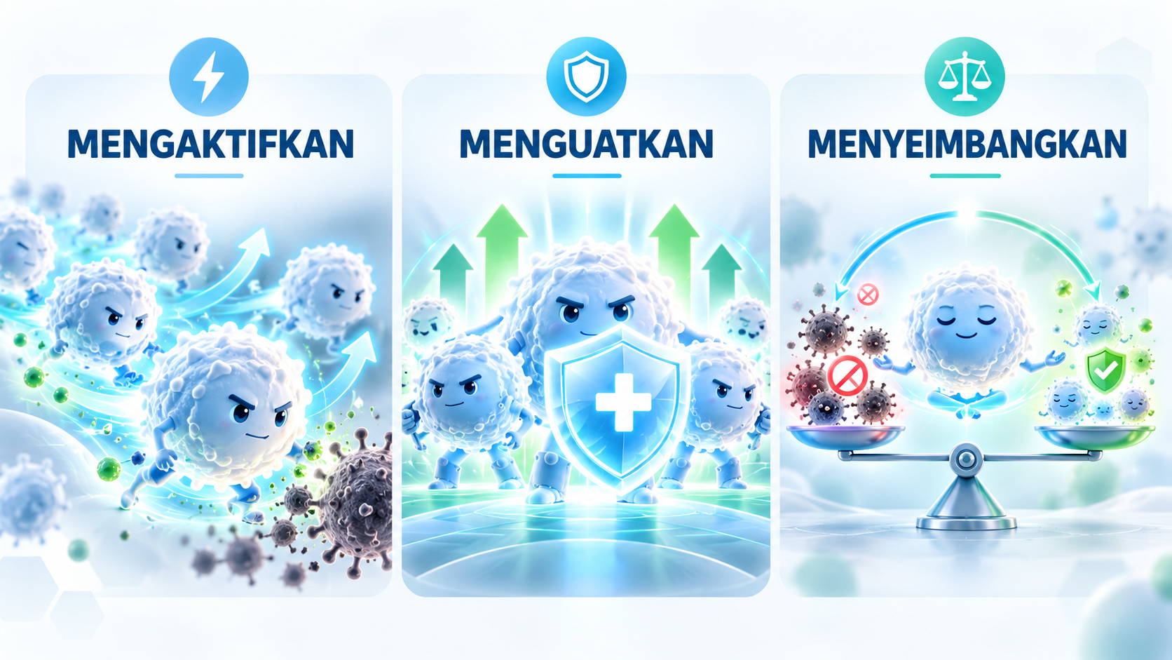 Mengaktifkan, menguatkan dan menyeimbangkan sistem imun