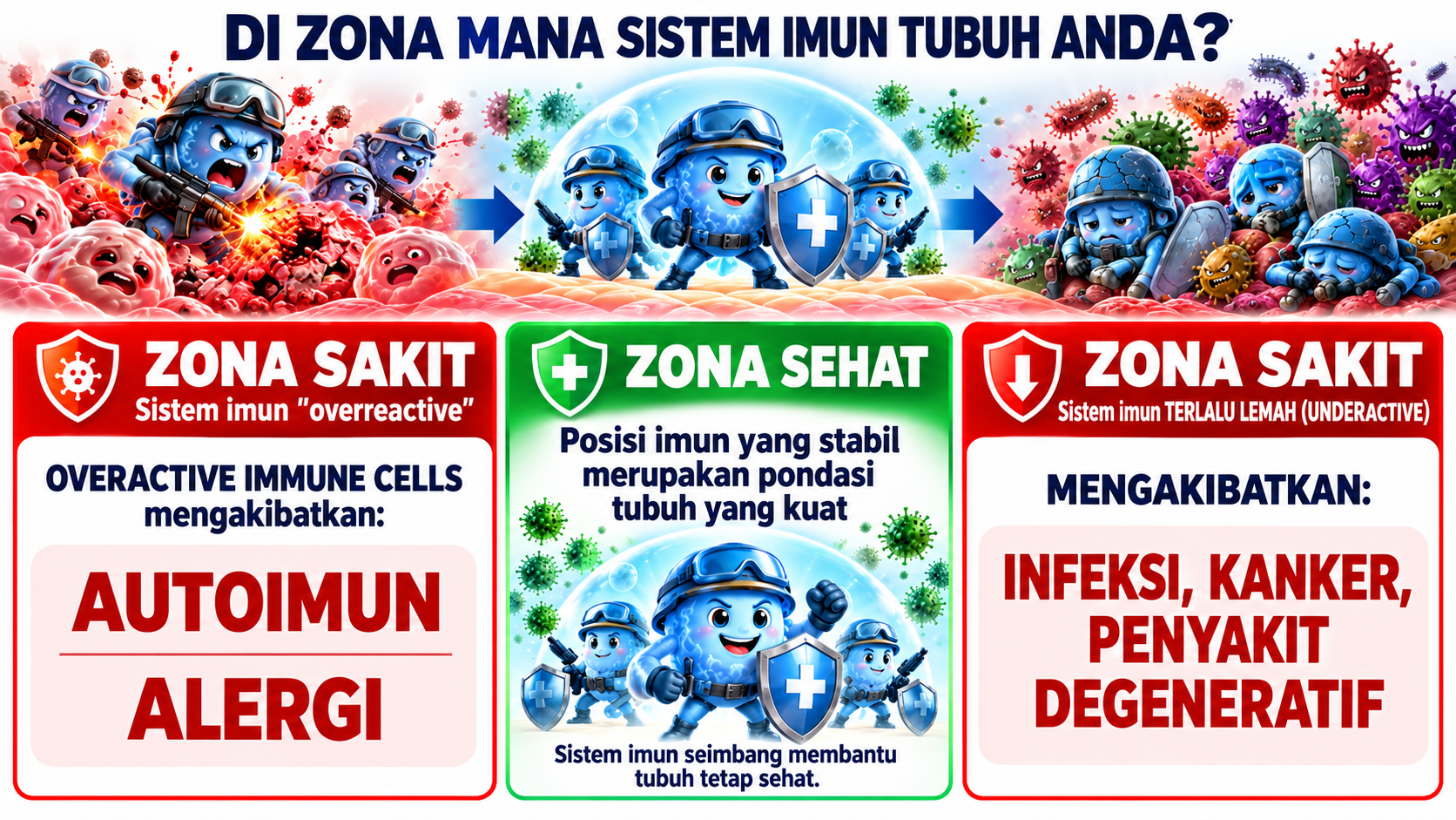 Ilustrasi zona sistem imun tubuh